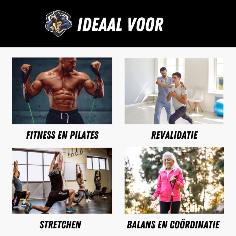 Weerstands Training Set - Fitnessbanden met Handvaten