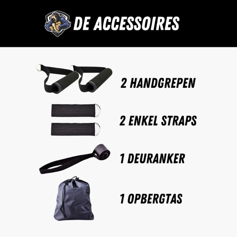 Weerstands Training Set - Fitnessbanden met Handvaten