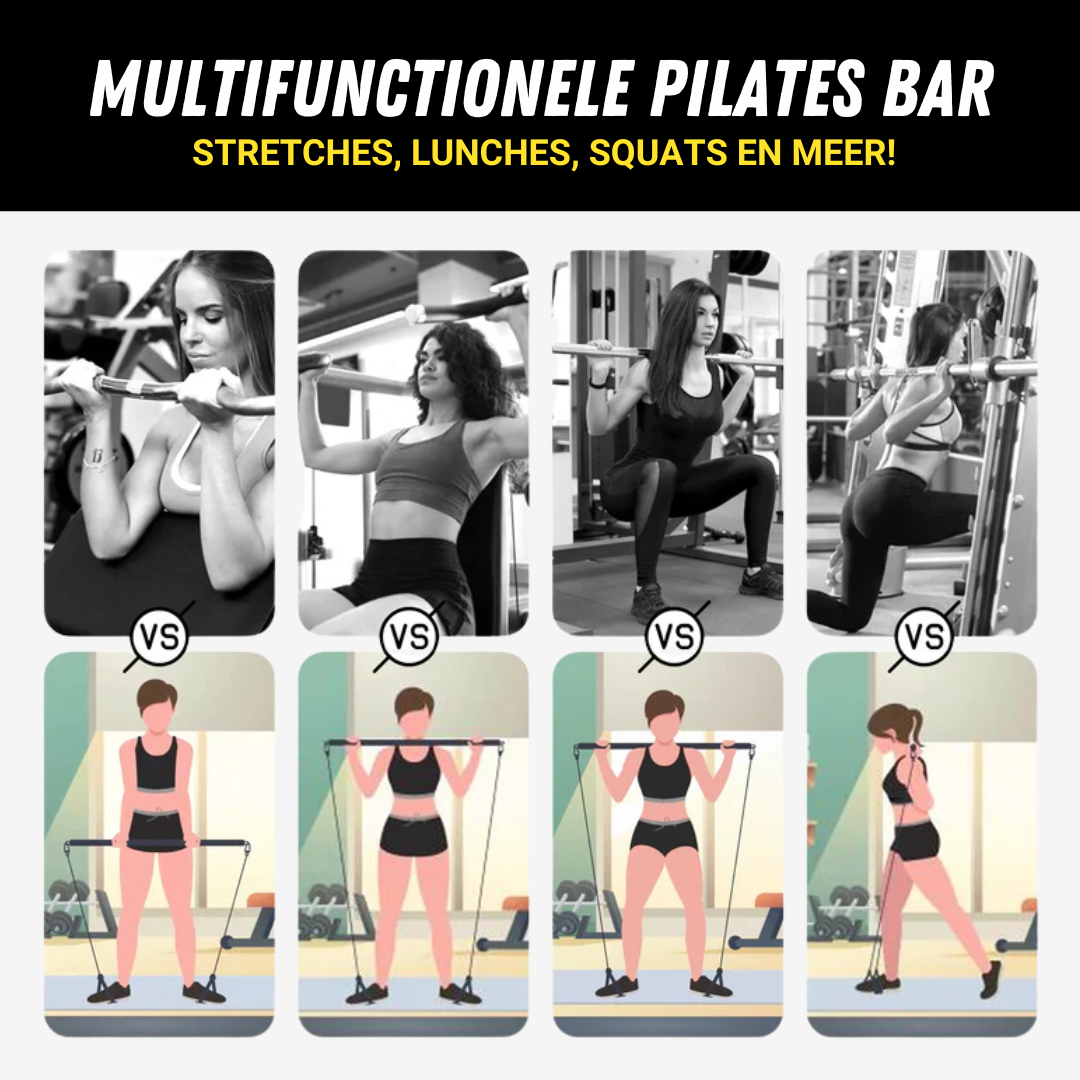 Pilates Training set - Oefenstang met Weerstandsbanden