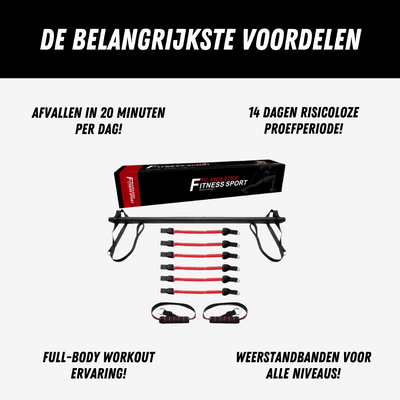 Pilates Training set - Oefenstang met Weerstandsbanden