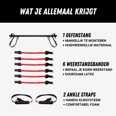 Pilates Training set - Oefenstang met Weerstandsbanden